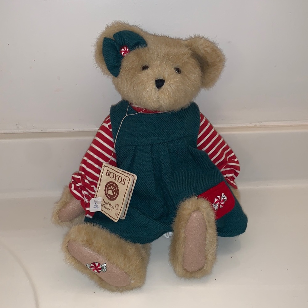 Boyds Bears SPEARA MINTLY Plush Peppermint Holiday Stuffed Animal 1993 VTG